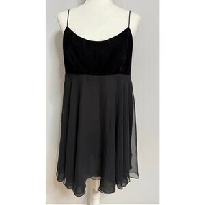 Late Edition LTD vintage velour baby doll black dress size 14 Made in USA